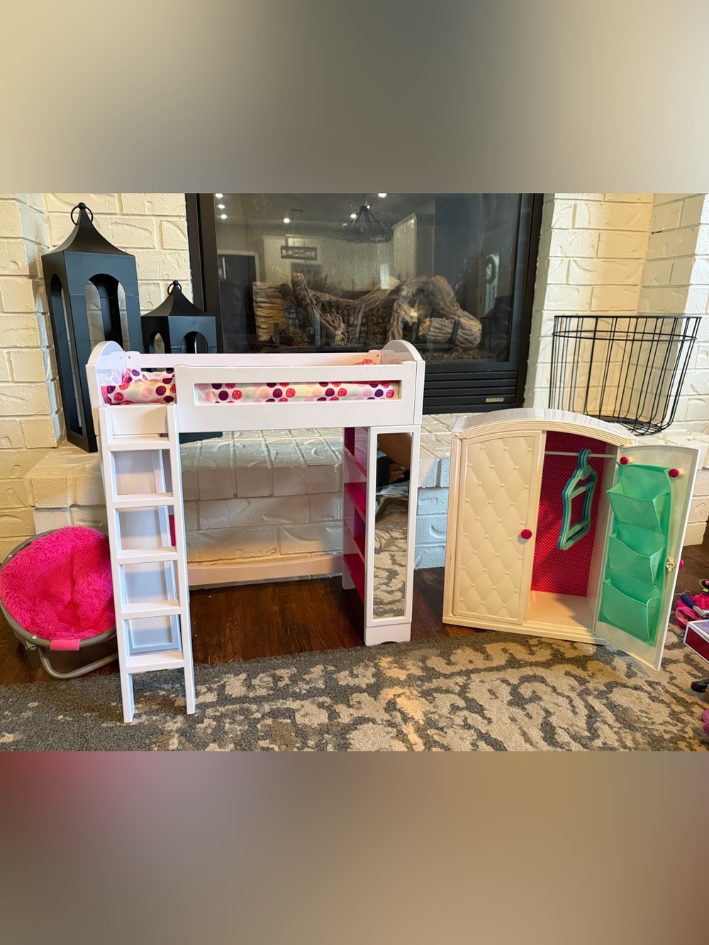My Life 18” Doll Loft Bed, Saucer Chair and Wardrobe